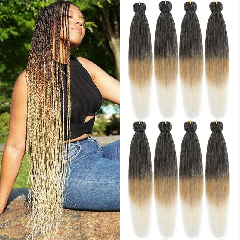Liang Dian Pre Stretched Braiding Hair Ombre 30 Inch 8 Packs Synthetic Crochet Braids Hot Water Setting Professional Soft Yaki Texture Synthetic Hair Extensions1B27613